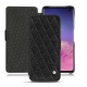 Housse cuir Samsung Galaxy S10 - Ebène - Couture ( Sleek P C12 - Black ) 