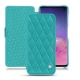 Custodia in pelle Samsung Galaxy S10 - Bleu fluo - Couture
