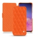 가죽 커버 Samsung Galaxy S10 - Orange fluo - Couture