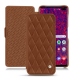Housse cuir Samsung Galaxy S10+ - Marron - Couture ( Nappa - Pantone 1615C ) 
