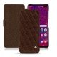 Housse cuir Samsung Galaxy S10+ - Châtaigne - Couture ( Pantone 476C ) 