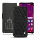 Housse cuir Samsung Galaxy S10+ - Negre poudro - Couture