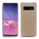Samsung Galaxy S10 leather cover - Taupe vintage ( Pantone 7530C ) 