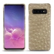 Samsung Galaxy S10 leather cover - Autruche desert