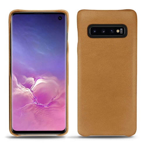 Funda de piel Samsung Galaxy S10Castan esparciate ( Pantone #824F2A )