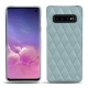 Coque cuir Samsung Galaxy S10 - Bleu ciel - Couture ( Nappa - Pantone 277C ) 