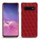 Lederschutzhülle Samsung Galaxy S10 - Rouge - Couture ( Nappa - Pantone 199C ) 