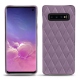 Coque cuir Samsung Galaxy S10 - Lilas - Couture ( Nappa - Pantone 2645U ) 