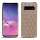 Coque cuir Samsung Galaxy S10 - Taupe vintage - Couture