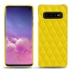 Custodia in pelle Samsung Galaxy S10 - Jaune fluo - Couture