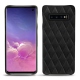 Samsung Galaxy S10 leather cover - Negre poudro - Couture
