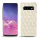 Samsung Galaxy S10 leather cover - Blanc escumo - Couture