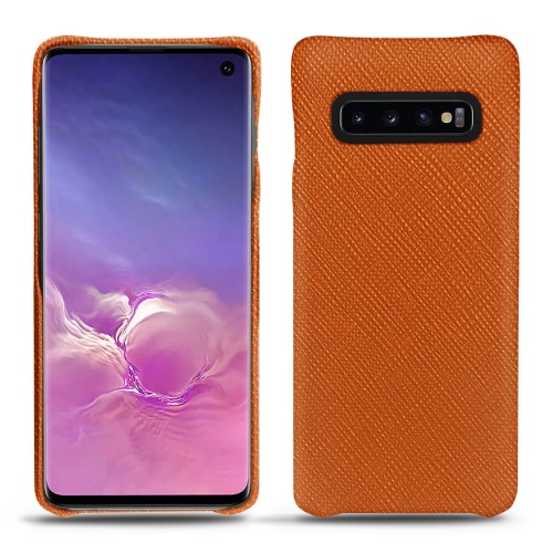 Funda de piel Samsung Galaxy S10Orange vibrant ( Pantone #e36b39 ) 