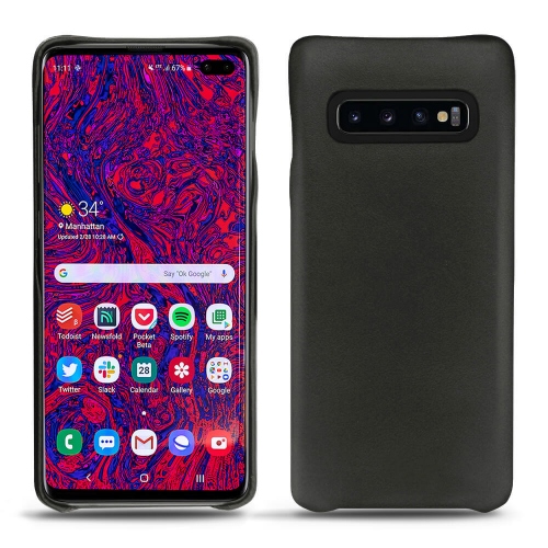 Samsung Galaxy S10+ leather cover - Noir ( Nappa - Black ) 