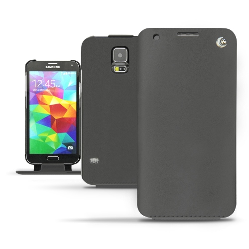 Capa em pele Samsung SM-G900 Galaxy S5  - Noir ( Nappa - Black ) 