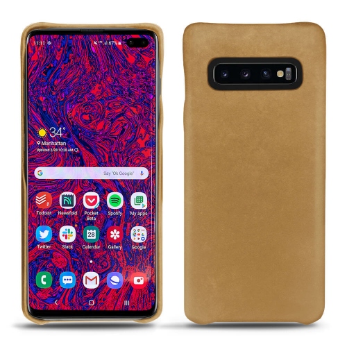 Custodia in pelle Samsung Galaxy S10+Sable vintage ( Pantone #9b7340 ) 