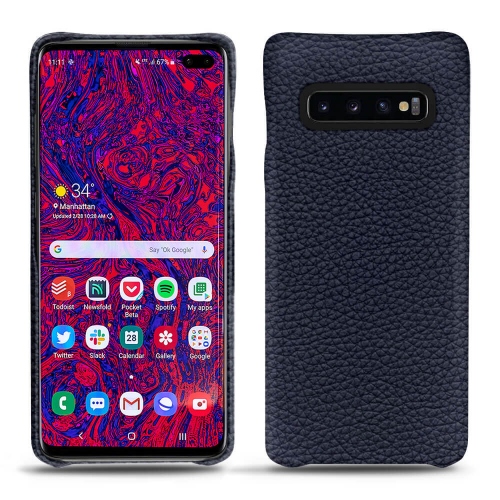 Samsung Galaxy S10+ leather cases and coversCobalt ( Pantone #2b253f ) 