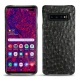 Samsung Galaxy S10+ leather cover - Autruche nero