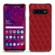 Funda de piel Samsung Galaxy S10+ - Rouge - Couture ( Nappa - Pantone 199C ) 