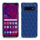 Capa em pele Samsung Galaxy S10+ - Bleu océan - Couture ( Nappa - Pantone 293C ) 