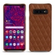 Funda de piel Samsung Galaxy S10+ - Marron - Couture ( Nappa - Pantone 1615C ) 