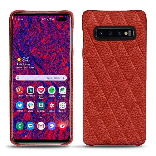 Funda de piel Samsung Galaxy S10+Papaye - Couture ( Pantone #b54317 ) 