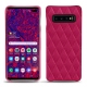Coque cuir Samsung Galaxy S10+ - Rose fluo - Couture