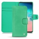 Housse cuir Samsung Galaxy S10E - Menthe vintage ( Pantone 562C ) 