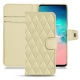 Housse cuir Samsung Galaxy S10E - Beige - Couture ( Nappa - Pantone 7502C ) 