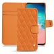 Housse cuir Samsung Galaxy S10E - Orange - Couture ( Nappa - Pantone 1495U ) 