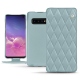 Capa em pele Samsung Galaxy S10 - Bleu ciel - Couture ( Nappa - Pantone 277C ) 
