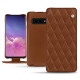 Custodia in pelle Samsung Galaxy S10 - Marron - Couture ( Nappa - Pantone 1615C ) 