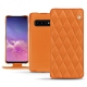 Custodia in pelle Samsung Galaxy S10 - Orange - Couture ( Nappa - Pantone 1495U ) 