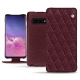 Samsung Galaxy S10 leather case - Lie de vin - Couture ( Pantone 5115C ) 