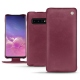 Samsung Galaxy S10 leather case - Prune vintage ( Pantone 512C ) 