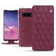 Housse cuir Samsung Galaxy S10 - Prune vintage - Couture