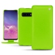 Samsung Galaxy S10 leather case - Vert fluo