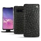 Samsung Galaxy S10 leather case - Autruche nero