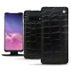 Lederschutzhülle Samsung Galaxy S10 - Crocodile nero