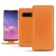 Housse cuir Samsung Galaxy S10 - Orange PU