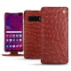Samsung Galaxy S10+ leather case - Autruche ciliegia