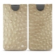 Samsung Galaxy S10+ leather pouch - Autruche desert