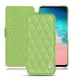 Samsung Galaxy S10E leather case - Vert olive - Couture ( Nappa - Pantone 578U ) 