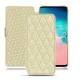 Samsung Galaxy S10E leather case - Ivoire - Couture ( Sleek P C12 - White ) 