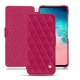 Samsung Galaxy S10E leather case - Rose fluo - Couture
