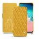 硬质真皮保护套 Samsung Galaxy S10E - Jaune soulèu - Couture