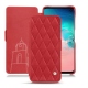 Samsung Galaxy S10E leather case - Rouge troupelenc - Couture