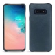 Coque cuir Samsung Galaxy S10E - Jean vintage ( Roughtcut - Pantone 285U  ) 