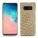 Coque cuir Samsung Galaxy S10E - Autruche desert