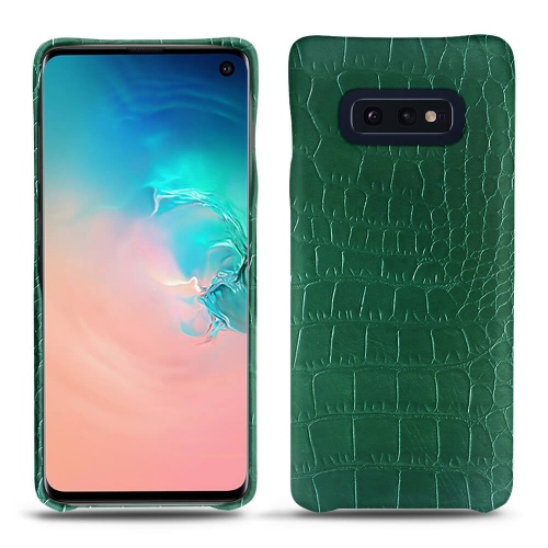 Samsung Galaxy S10E leather cases and coversCrocodile pino ( Pantone #173F35 ) 
